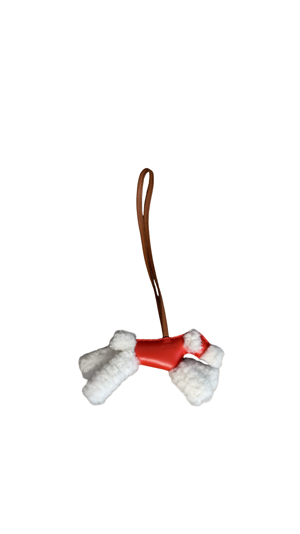 Hermes Milo Lambskin Shearling Budy Dog Charm Capucine Ecru Gold Bag charm trinket key chain full set