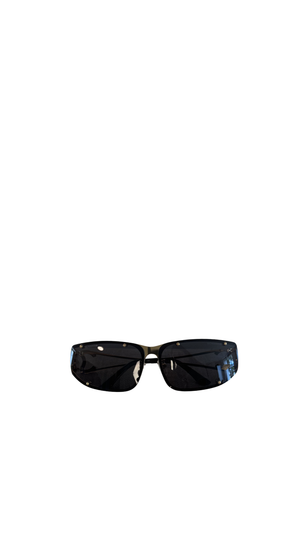Chanel CH9520 Oversize Cat Eye Sunglasses Black Gold color code 124/2E CC cocomark open sides rimless
