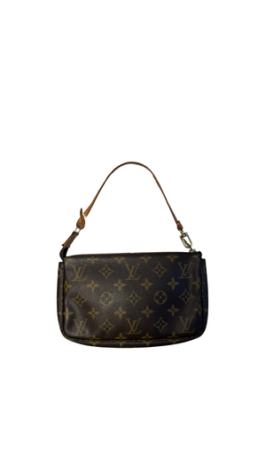 Louis Vuitton Vintage Pochette Accessoires Shoulder Bag Leather Monogram Iconic Classic LV Brown