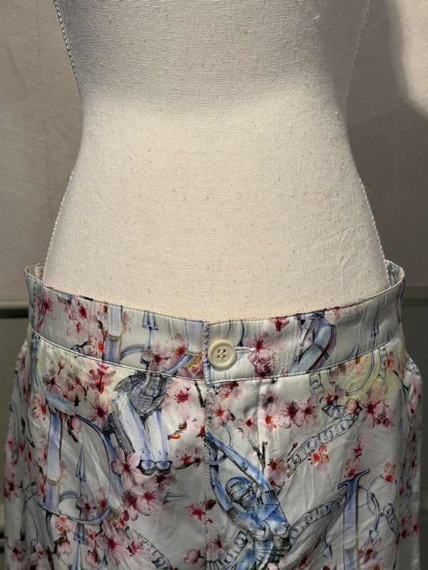 Dior Mens 2019 A/W Hajime Sorayama Sorayama Robot Floral Button Down Pajama White Pink Silk Set Shorts button up Size 38