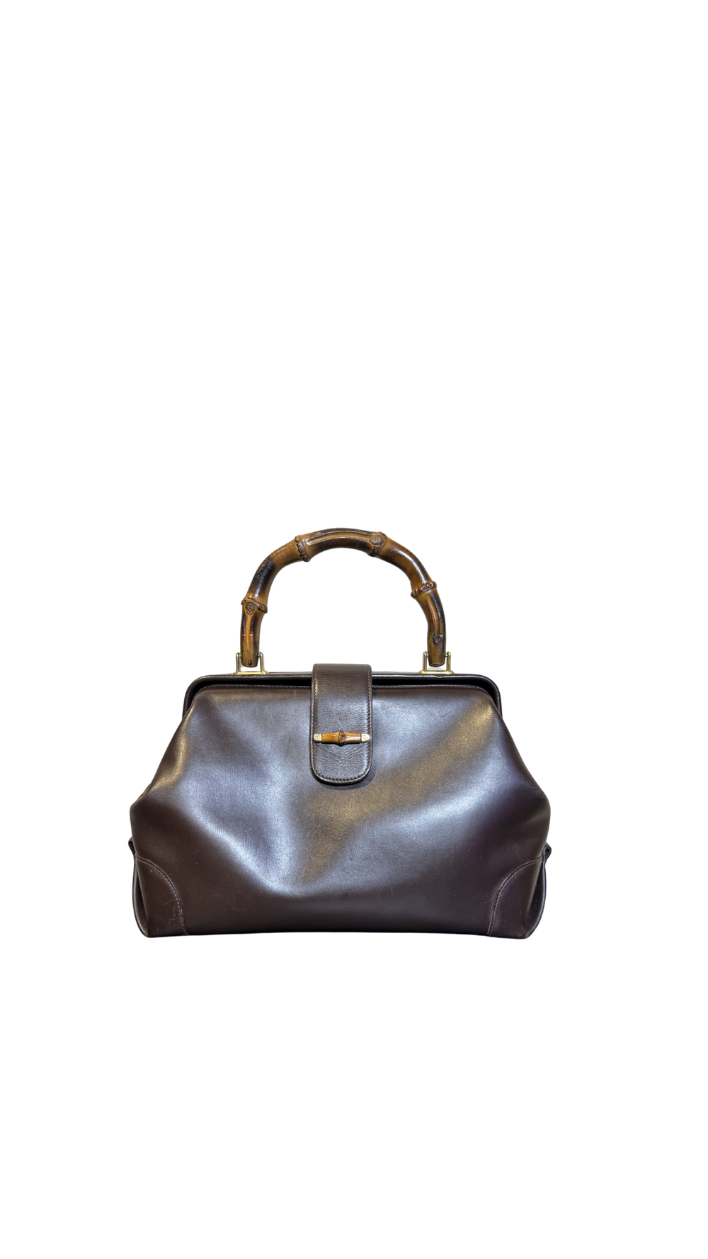 Gucci Vintage Structured Bamboo Handle and Detail Leather Black Handbag Gold Detailing Hardware Large Handbag vintage Buckle clasp detail chic 90s 2000s