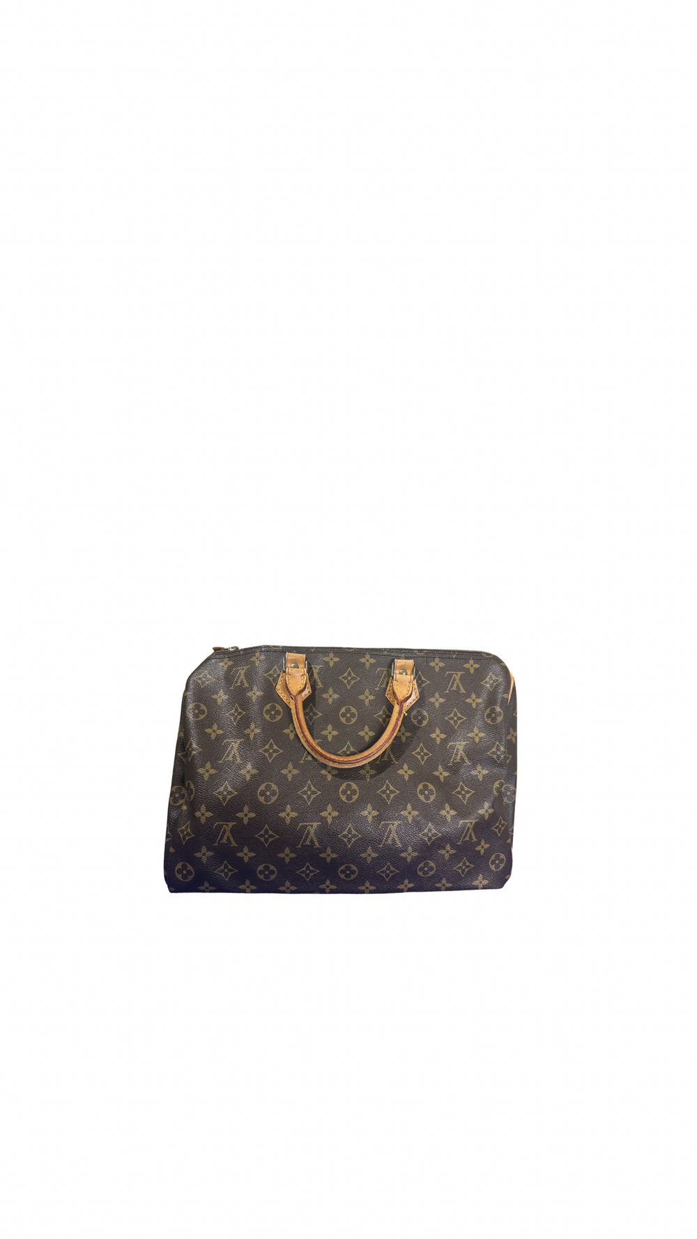 Louis Vuitton Speedy 35 Bag Vintage Monogram Classic Style Chic bowler bag brown leather handles good condition