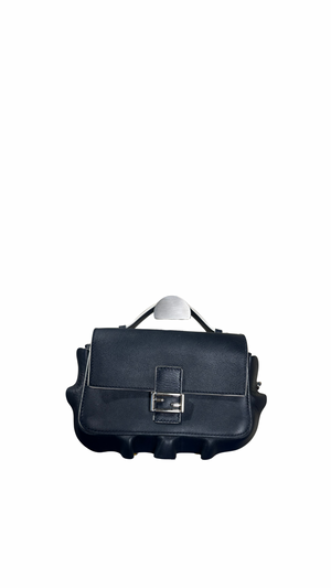 Fendi Doppia Micro Double Baguette Wave Bag Navy Pink Top Handle Crossbody 2016 Colourblock