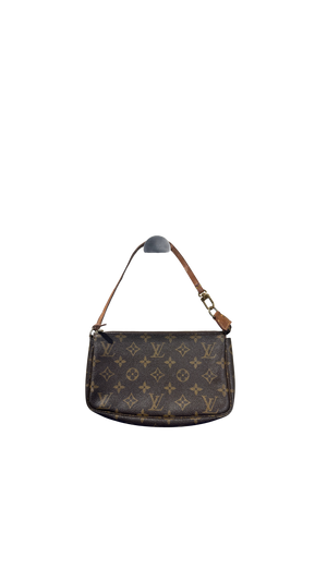Louis Vuitton Vintage Pochette Accessoires Shoulder Bag Leather Monogram Iconic Classic LV Brown