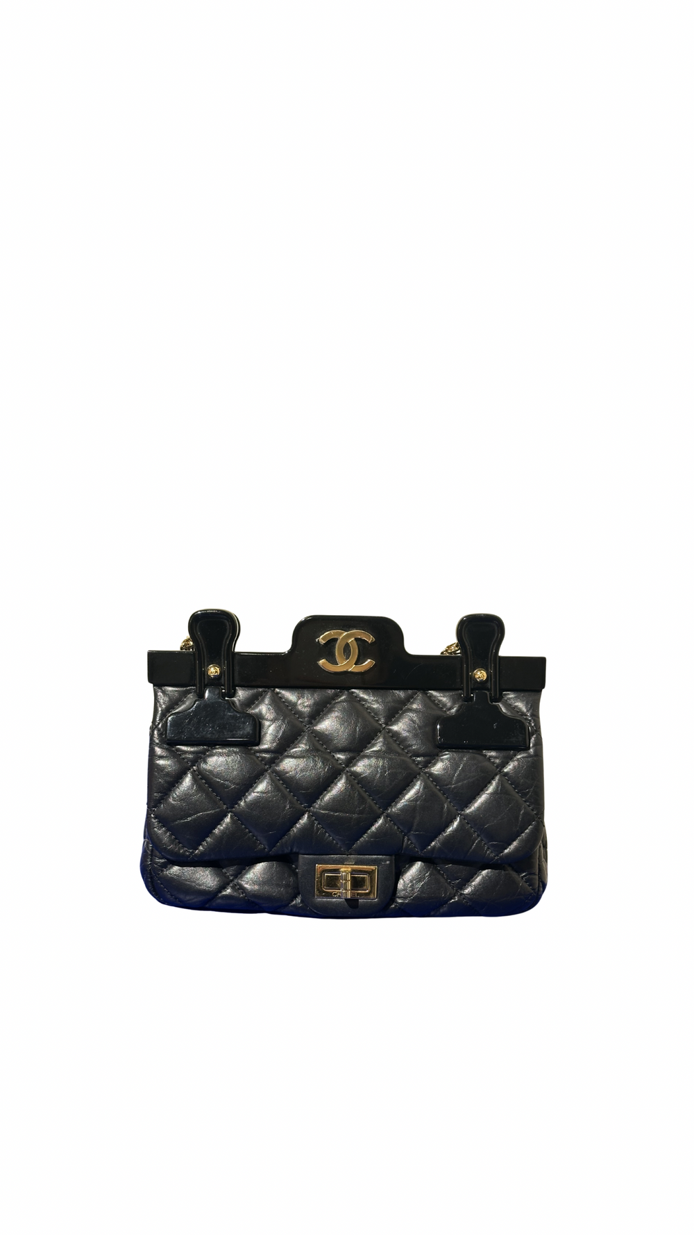 Chanel Iconic 2016 Limited Edition 2.55 Reissue Hanger Flap Bag Karl Lagerfeld CC Flap Black Calfskin Quilted