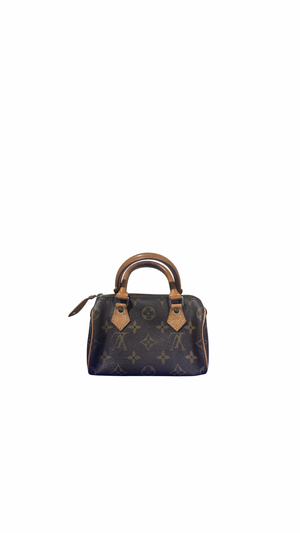 Louis Vuitton Nano Mini 15 Speedy Bag Vintage Monogram Classic Style Chic bowler bag brown leather handles rare