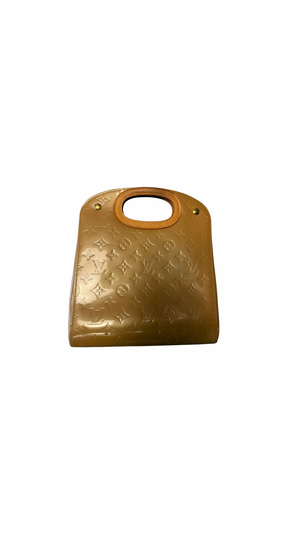Louis Vuitton Monogram Cream Vernis Maple Drive Top Handle Bag Embossed LV Patent Leather Vintage