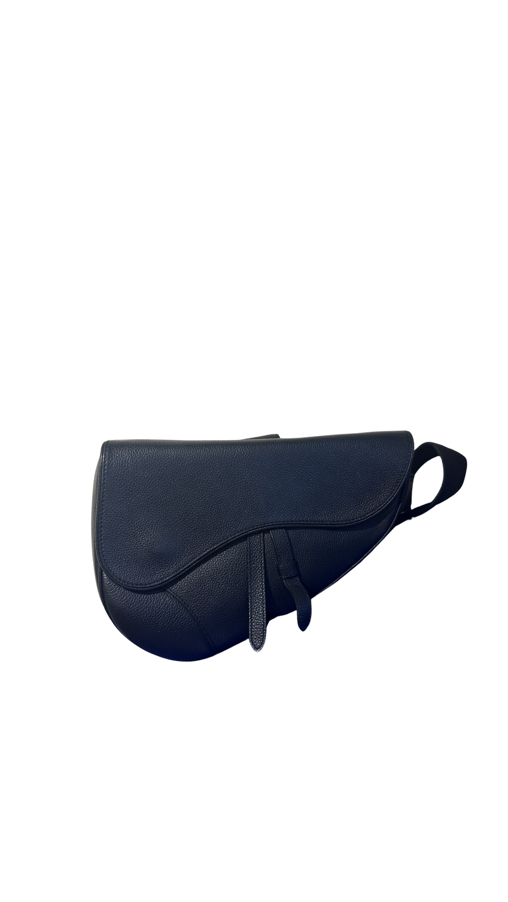 Dior Saddle Black Crossbody and Shoulder Bag Unisex Grained Calfskin Flap Style Full Black Monochrome Adjustable