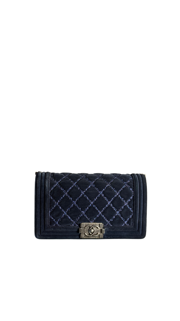 CHANEL BOY BAG - BLUE VELVET