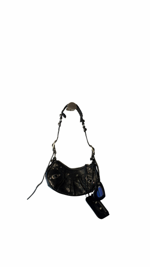 Balenciaga Le Cagole Shoulder Bag Black leather studded mirror purse shoulder bag mini leather iconic