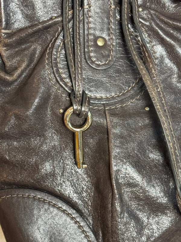Chloe paddington Dark Brown Gold Limited Edition Grained Leather Tote Bag Vintage Lock Key Iconic 2000s