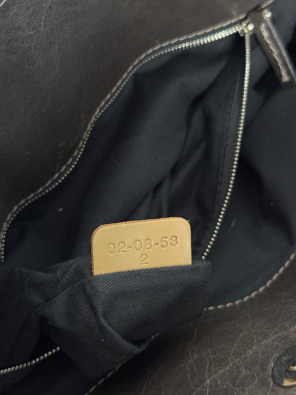 Chloe paddington Dark Brown Gold Limited Edition Grained Leather Tote Bag Vintage Lock Key Iconic 2000s