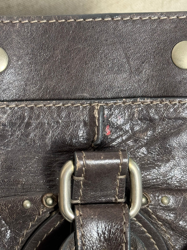 Chloe paddington Dark Brown Gold Limited Edition Grained Leather Tote Bag Vintage Lock Key Iconic 2000s