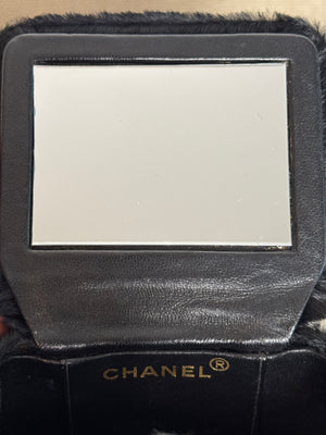 Chanel Vintage Mini Square Top Handle Vanity Box Black Ponyhair Quilted CC cocomark Lagerfeld 3 series 1994/96
