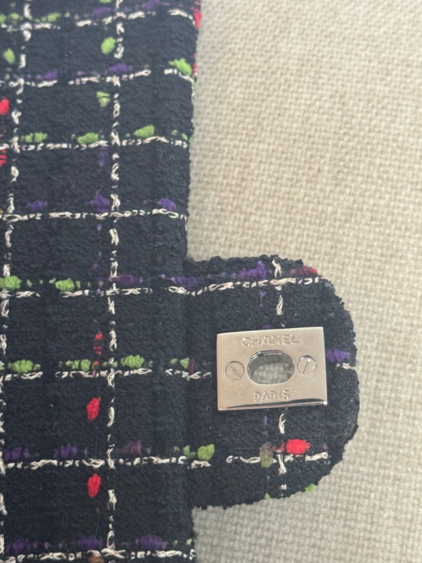 *Price Upon request* Chanel Ladybug Single Flap CC Cocomark Turnlock Spring/Summer 2011 Tweed Red Green Silver Hardware Quilted East West Chic Collectors Piece