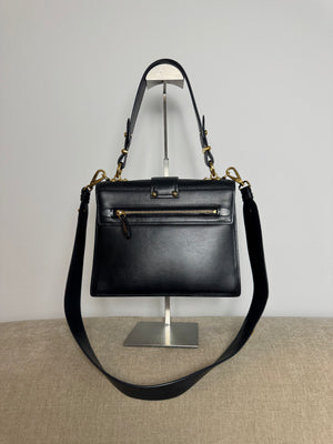 Prada Cahier Convertible Shoulder Bag City Calf and Saffiano Leather Strap Adjustable Flap Closure Buckle 2010s