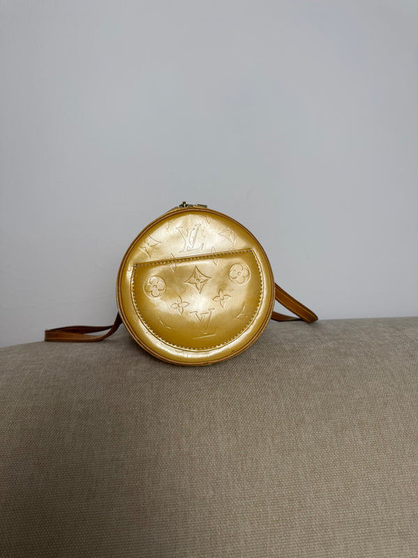 Louis Vuitton Bedford Handbag Noisette D'Amour Shoulder Bag Beige Cream patent leather varnish vintage unique LV monogram 90s 2000s