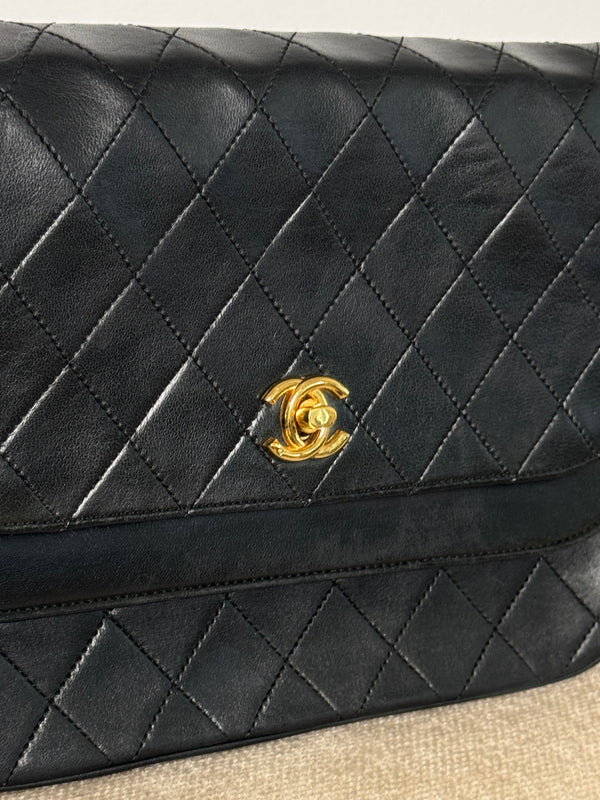 Chanel Vintage 1980s Half Moon Double Flap Shoulder Bag CC cocomark turnlock closure quilted leather 24k GHW classic design