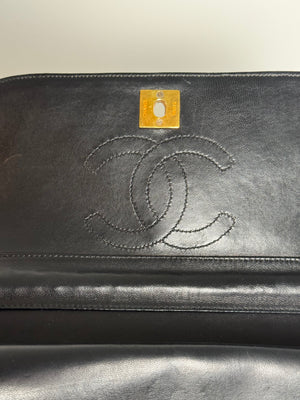 Chanel Vintage 1980s Half Moon Double Flap Shoulder Bag CC cocomark turnlock closure quilted leather 24k GHW classic design