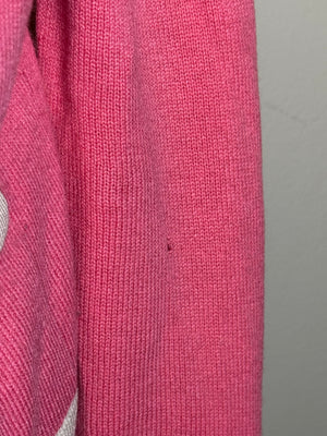 Chanel Vintage Karl Lagerfeld Pink Cream CC button detail 2 pocket raspberry cream trim wool Cardigan Blazer Jacket Classic design