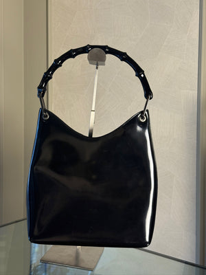 GUCCI BAMBOO BAG - PATENT LEATHER