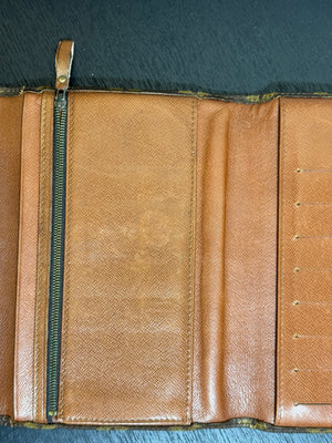 Louis Vuitton Vintage Canvas Vintage Flap Wallet Brown Monogram Leather Iconic Classic LV Brown Compartment Purse