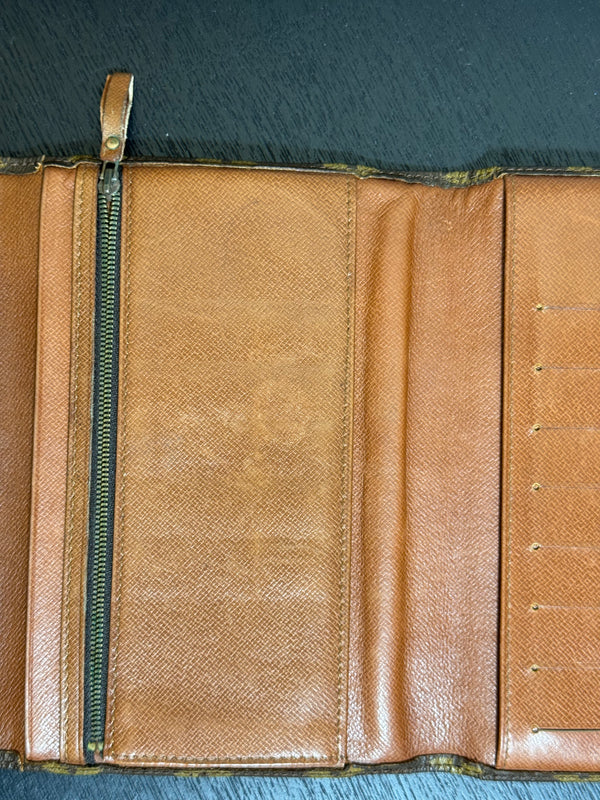Louis Vuitton Vintage Canvas Vintage Flap Wallet Brown Monogram Leather Iconic Classic LV Brown Compartment Purse
