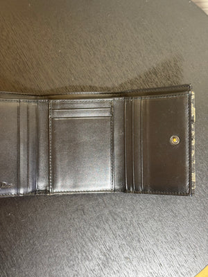 Dior Monogram Blue Trotter Diorissimo Small Bi-fold wallet blue Leather Wallet Card Holder with 'D' dior charm canvas