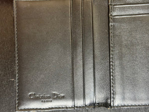 Dior Monogram Blue Trotter Diorissimo Small Bi-fold wallet blue Leather Wallet Card Holder with 'D' dior charm canvas
