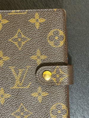 Louis Vuitton Monogram LV Small Ring Agenda Diary Notebook Cover Classic Style Chic mini planner brown leather