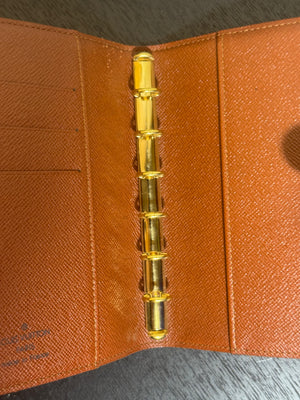 Louis Vuitton Monogram LV Small Ring Agenda Diary Notebook Cover Classic Style Chic mini planner brown leather