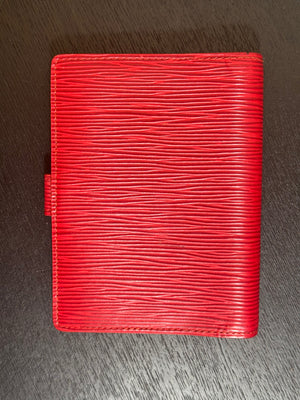 Louis Vuitton Monogram LV Small Ring Agenda Diary Notebook Cover epi-leather Chic mini planner red leather