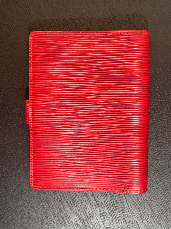 Louis Vuitton Monogram LV Small Ring Agenda Diary Notebook Cover epi-leather Chic mini planner red leather