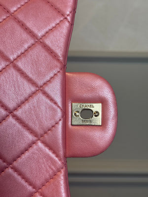 Chanel Baby Pink 'Precious Jewel' Crystal Quilted Limited Edition Valentines Single Flap Medium Metallic Pink Shoulder Bag in Calfskin Gold hardware 2010/2011