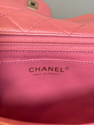 Chanel Baby Pink 'Precious Jewel' Crystal Quilted Limited Edition Valentines Single Flap Medium Metallic Pink Shoulder Bag in Calfskin Gold hardware 2010/2011