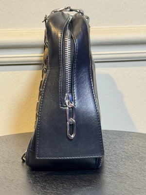 Chanel Vintage 2005/6 CC cocomark Medium Ligne Vertical Quilted Lambskin Mademoiselle Camera Bag Black Leather Lambskin
