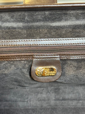 Gucci Vintage Structured Bamboo Handle and Detail Leather Black Handbag Gold Detailing Hardware Large Handbag vintage Buckle clasp detail chic 90s 2000s
