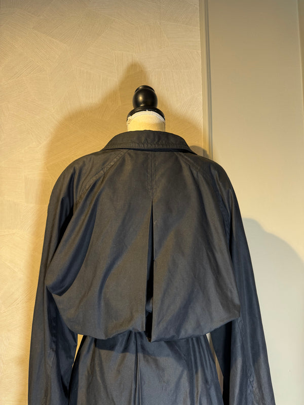 Chanel Coco Mark mock trench coat mini dress adjustable waist Dress cinch chain belt black CC details Long Sleeve Fit Flare Classic design chic