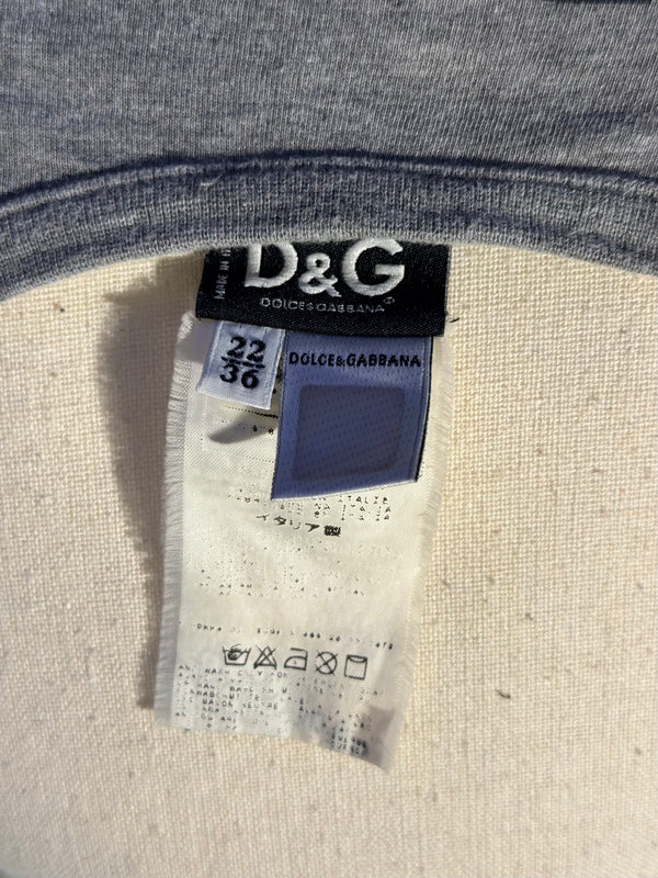 Vintage D&G Dolce & Gabbana tank top cami graphic tee Elvis Presley motif fun chic size XXS/XS grey black