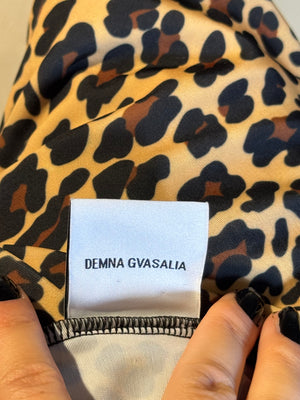 VETEMENTS 2019 collection 'The Styling Dress' leopard print body con mini dress with gloves turtleneck sexy