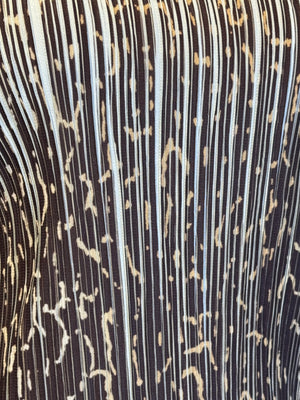 Issey Miyake PLEATS PLEASE 2000s Animal Print midi dress cap sleeve scoop neckline