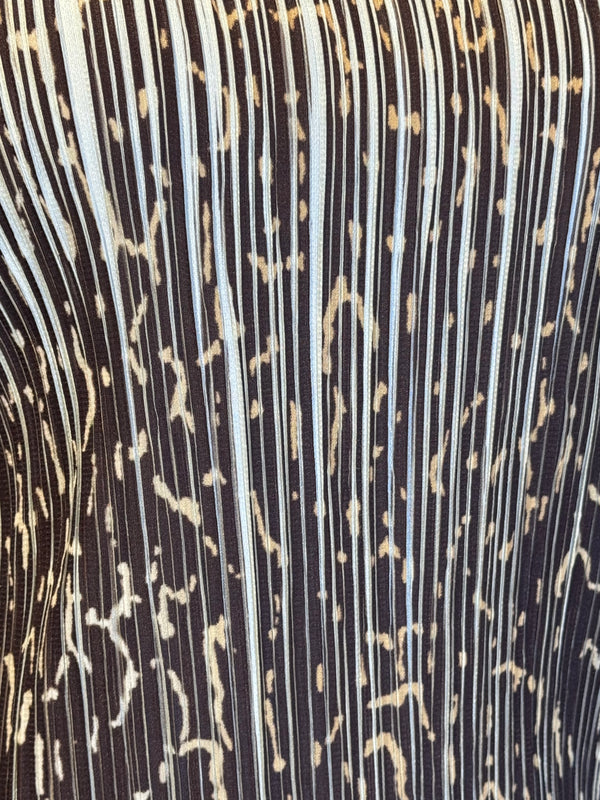 Issey Miyake PLEATS PLEASE 2000s Animal Print midi dress cap sleeve scoop neckline