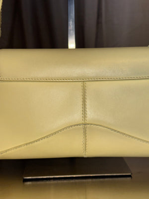 Balenciaga Flap Bag Shoulder Bag Pastel Yellow Light Yellow Leather Silver Hardware Ring Detail Vintage Classic Style Chic