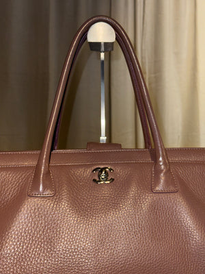 Chanel Vintage Grand Executive Cerf Tote Bag East West Top Handle Shopper Handbag CC