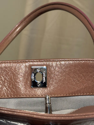 Chanel Vintage Grand Executive Cerf Tote Bag East West Top Handle Shopper Handbag CC