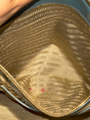 Prada Saffiano Leather Galleria Tote Bag Light Blue Baby Blue Gold Hardware Triangle Logo Top Handle