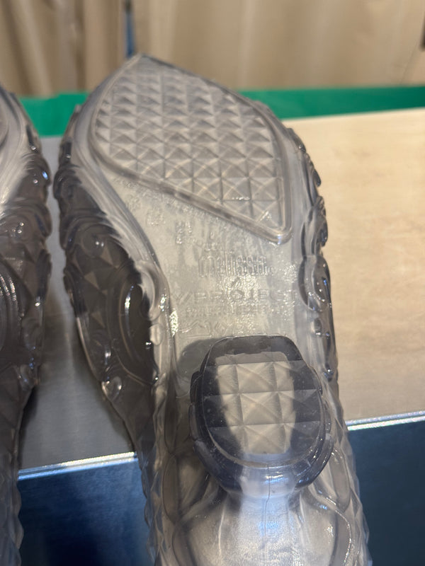 Y/Project x Melissa Court Mules Pointed Toe Grey Clear PVC Jelly Slippers Flats Vintage