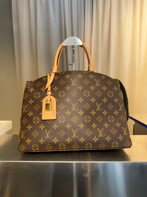 Louis Vuitton Monogram Canvas Grand Palais Tote Bag Natural Vachetta Leather Gold Hardware