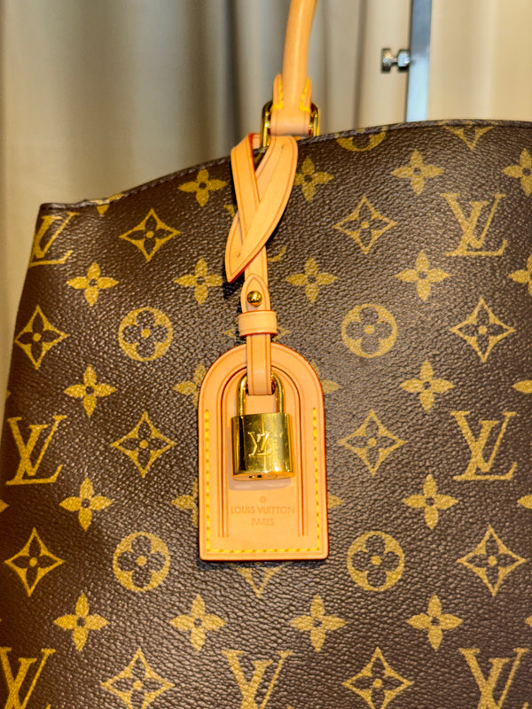 Louis Vuitton Monogram Canvas Grand Palais Tote Bag Natural Vachetta Leather Gold Hardware
