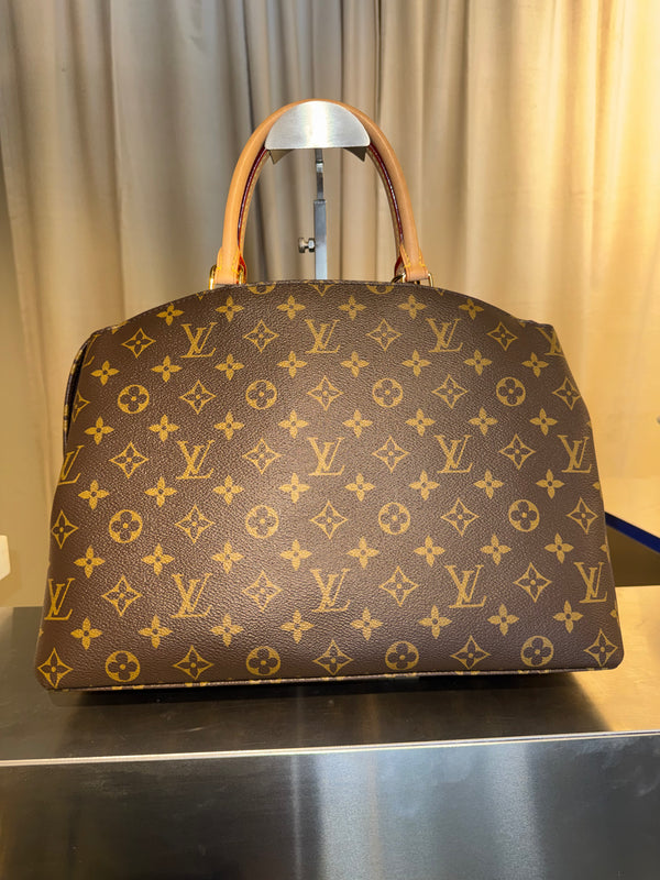 Louis Vuitton Monogram Canvas Grand Palais Tote Bag Natural Vachetta Leather Gold Hardware